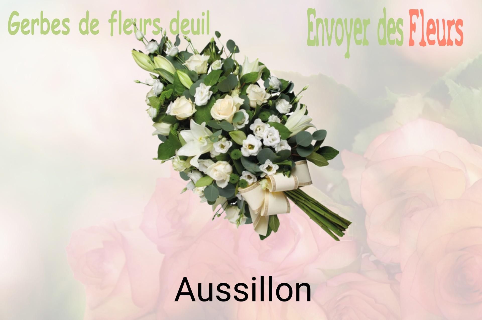 Gerbe de fleurs de deuil livrée à Aussillon